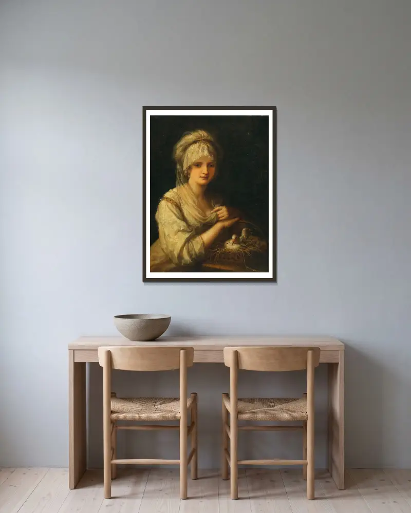 Allegori över äktenskaplig fred av Angelica Kauffmann inramad på en vägg