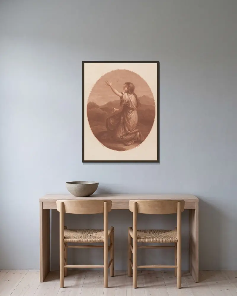 Cordelia av Angelica Kauffmann inramad på en vägg