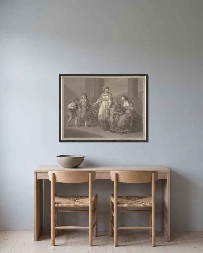 Cornelia, Grachernas moder av Angelica Kauffmann inramad på en vägg