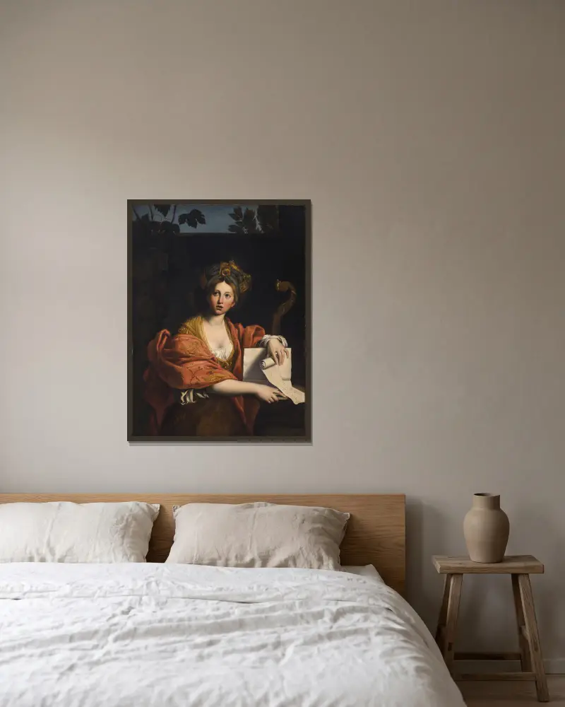 Die kumäische Sibylle (nach Domenichino) von Angelica Kauffmann gerahmt an einer Wand