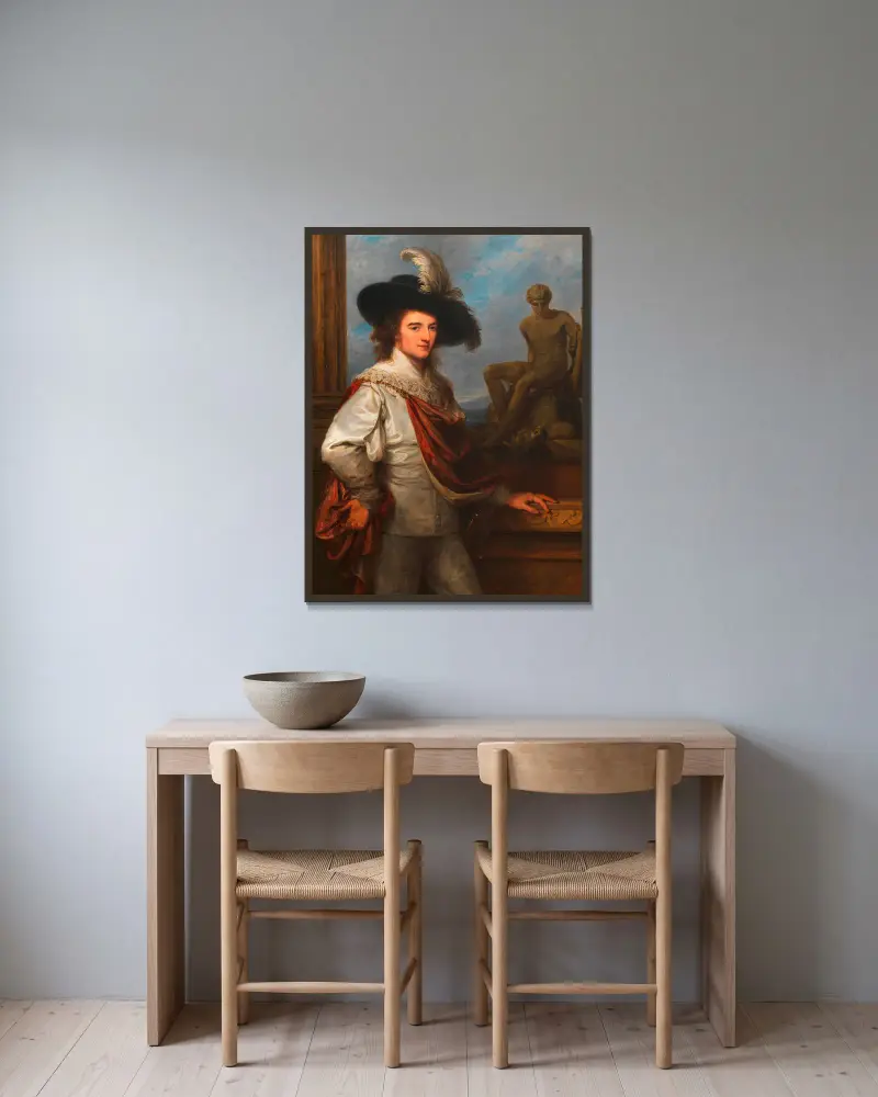 Josef Johann Graf Fries av Angelica Kauffmann inramad på en vägg
