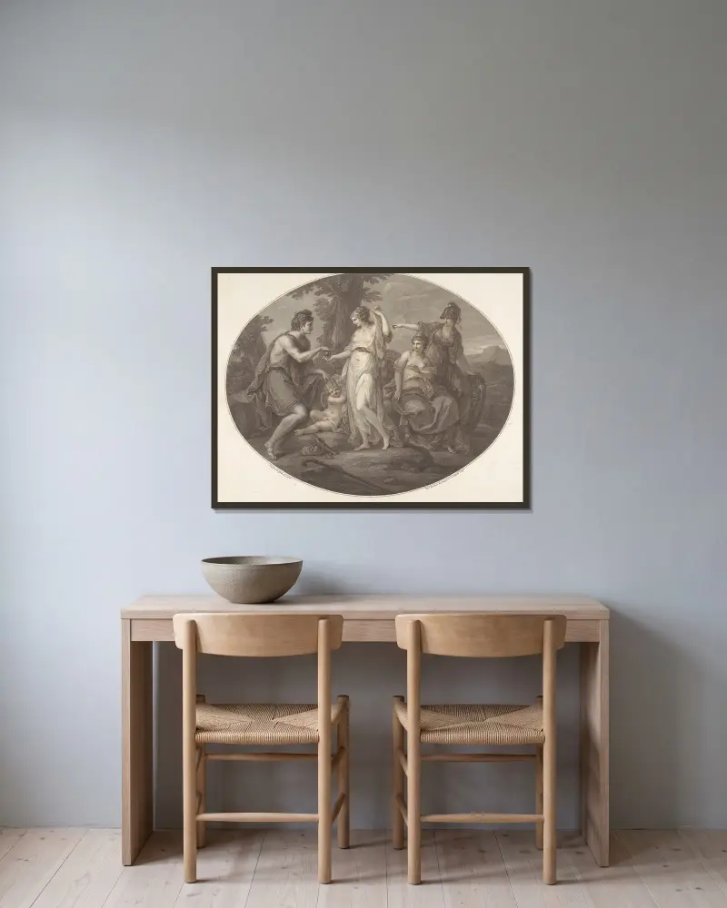 Sąd Parysa, Angelica Kauffmann w ramie na ścianie