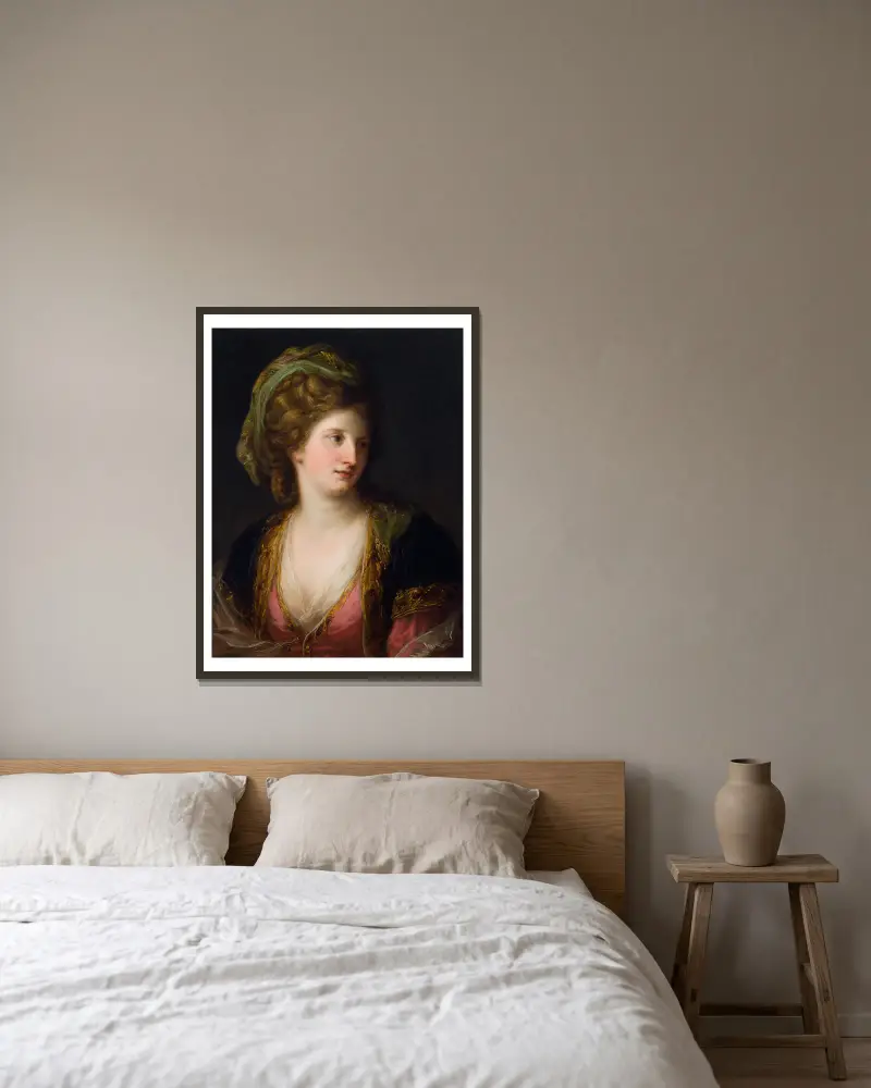 Kvinna i turkisk dräkt av Angelica Kauffmann inramad på en vägg