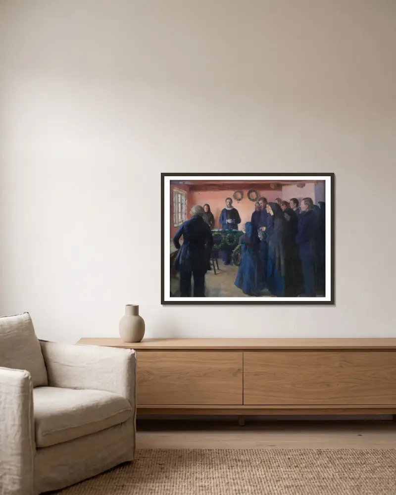 Pohřeb, Anna Ancher v rámu na stěně