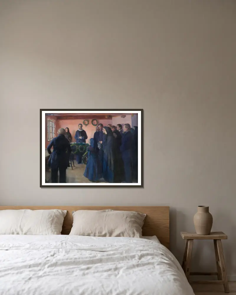Pohřeb, Anna Ancher v rámu na stěně