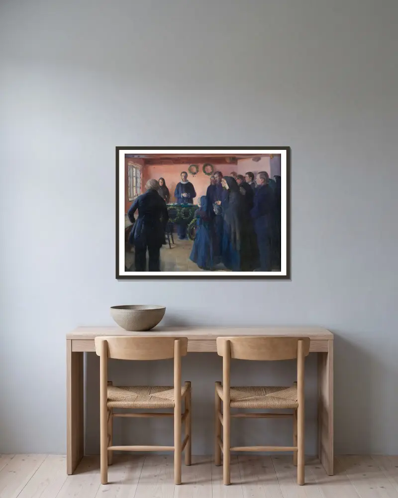 Pohřeb, Anna Ancher v rámu na stěně