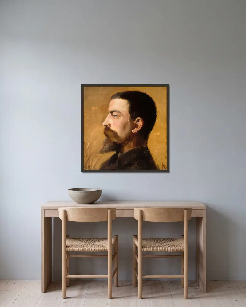 Valdemar Schønheyder Møller av Anna Ancher inramad på en vägg