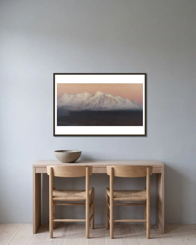 Berge. Studie aus Nordnorwegen – Nr. 2 von Anna Boberg gerahmt an einer Wand
