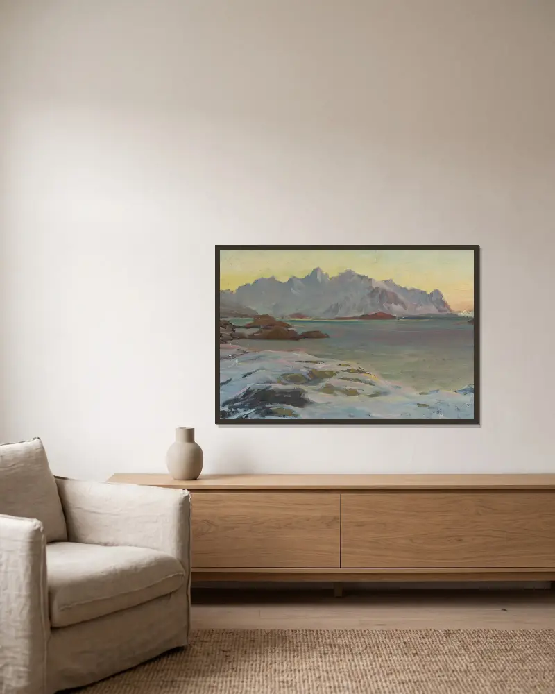 Berge. Studie aus Nordnorwegen, Nr. 1 von Anna Boberg gerahmt an einer Wand