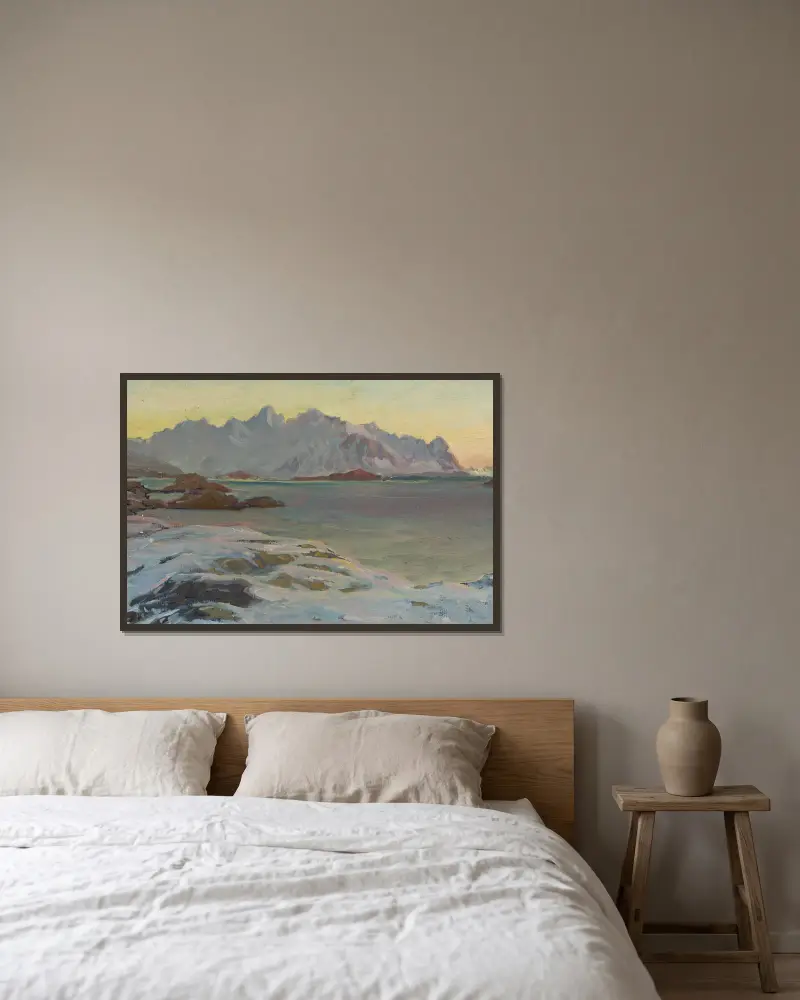 Berge. Studie aus Nordnorwegen, Nr. 1 von Anna Boberg gerahmt an einer Wand