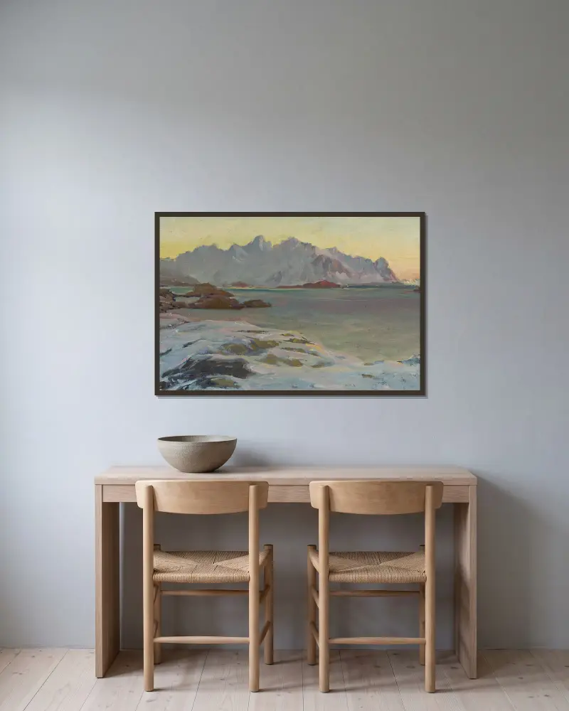 Berge. Studie aus Nordnorwegen, Nr. 1 von Anna Boberg gerahmt an einer Wand