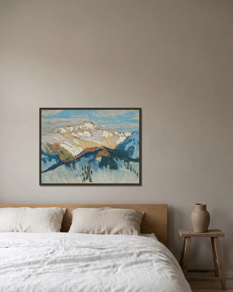 Berge. Studie aus der Schweiz von Anna Boberg gerahmt an einer Wand