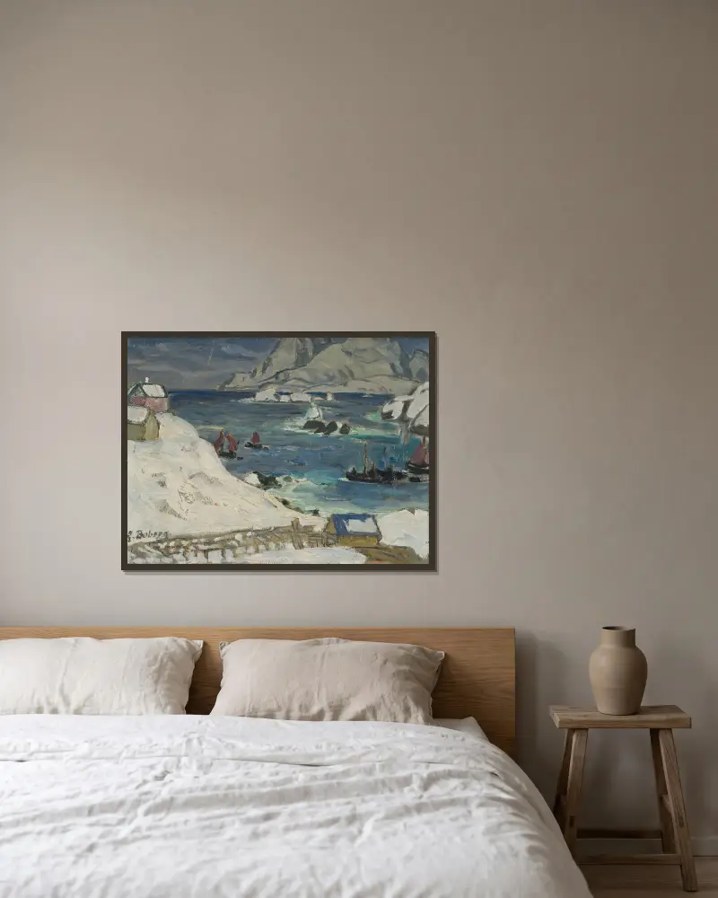 Vor dem Sturm. Studie aus Nordnorwegen von Anna Boberg gerahmt an einer Wand