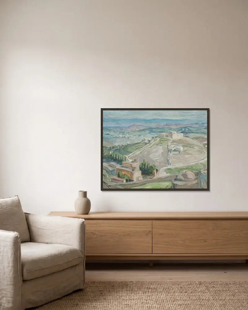 Studie von Gethsemane von Anna Boberg gerahmt an einer Wand