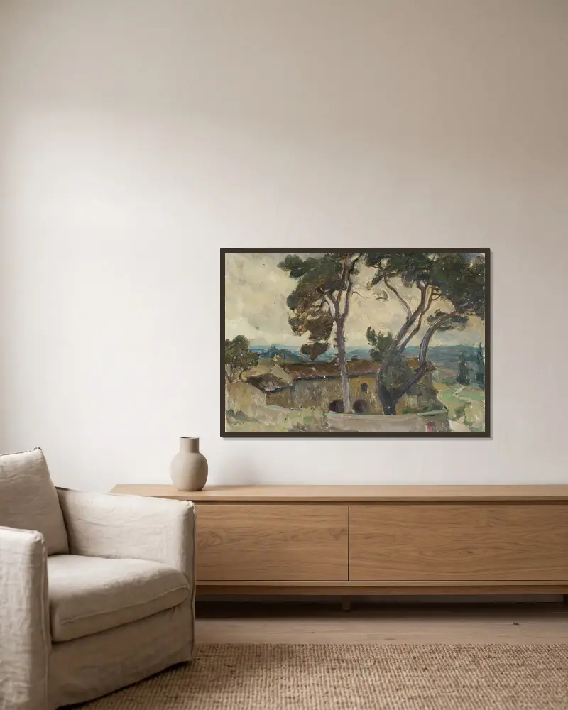 Studie aus Spoleto, Italien von Anna Boberg gerahmt an einer Wand