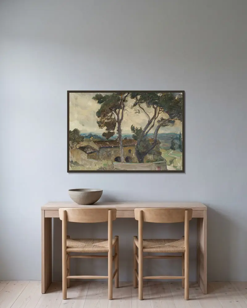 Studie aus Spoleto, Italien von Anna Boberg gerahmt an einer Wand