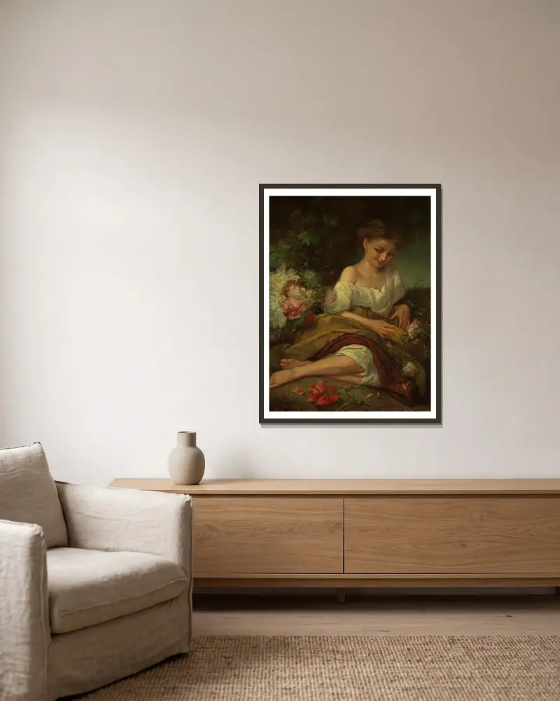 Květinové děvče, Anselm Feuerbach v rámu na stěně