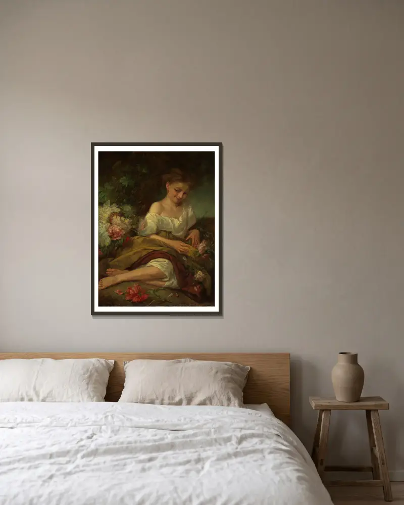 Květinové děvče, Anselm Feuerbach v rámu na stěně