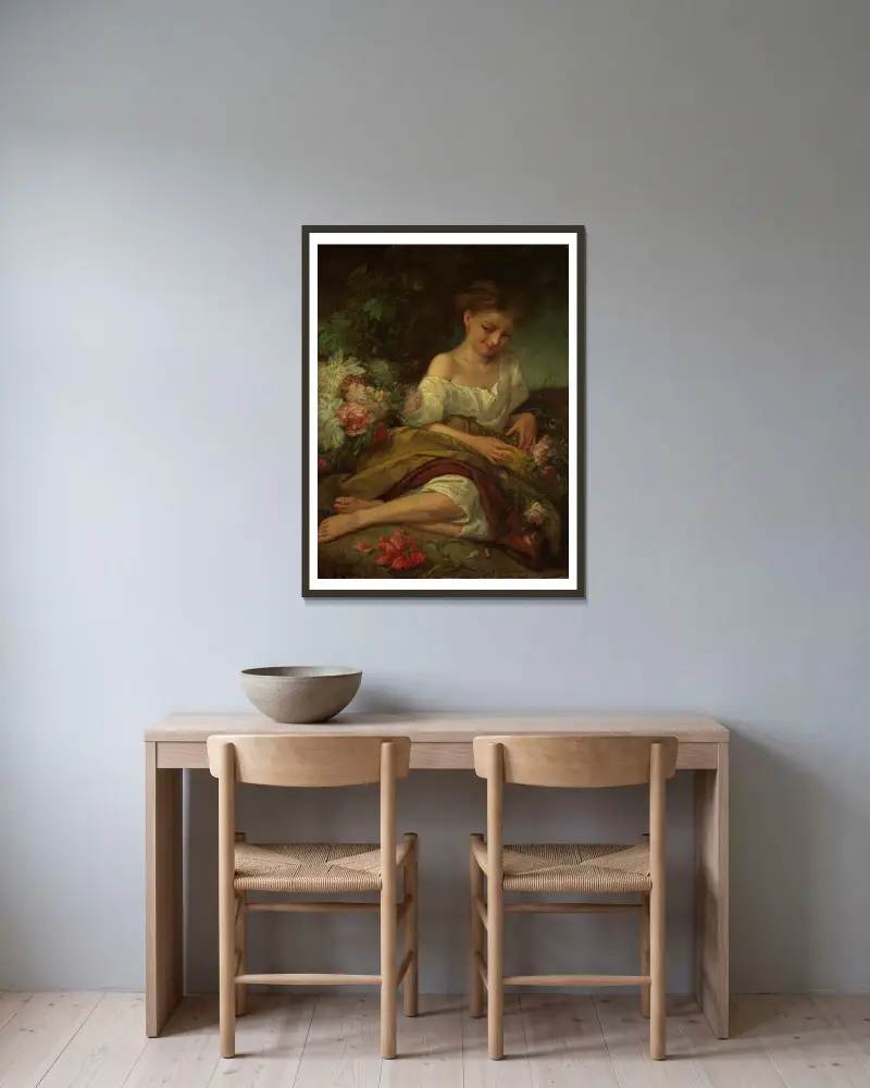 Květinové děvče, Anselm Feuerbach v rámu na stěně