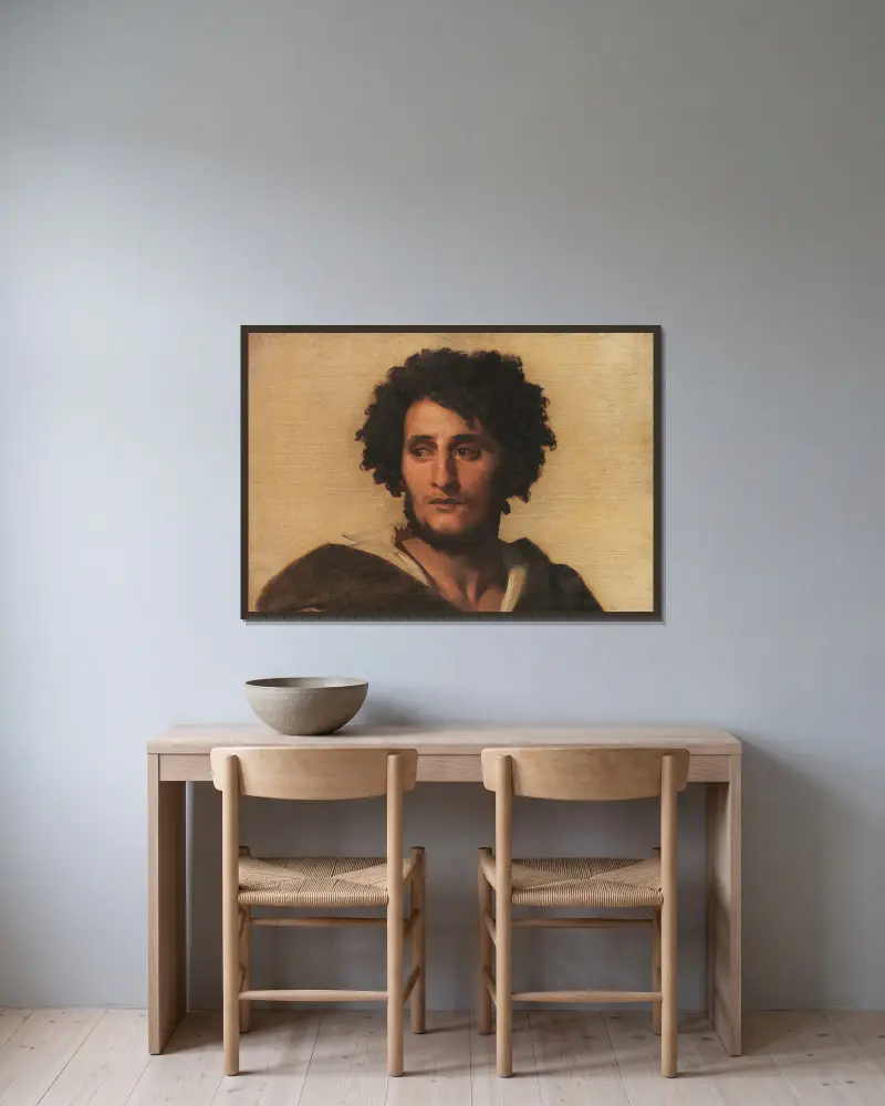 Studienkopf eines Römers von Anselm Feuerbach gerahmt an einer Wand