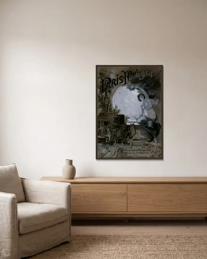 Modèle pour la couverture du journal Nadar Paris photographié von Émile-Antoine Bayard gerahmt an einer Wand