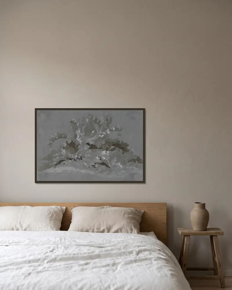Studie von Unkraut von Jean-Antoine Linck gerahmt an einer Wand