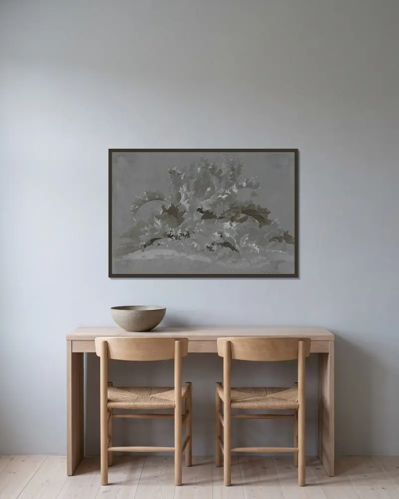 Studie von Unkraut von Jean-Antoine Linck gerahmt an einer Wand