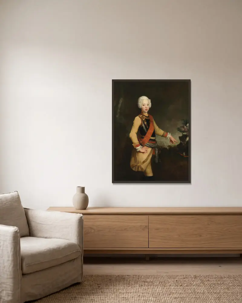 Prinz August Wilhelm von Preußen von Antoine Pesne gerahmt an einer Wand