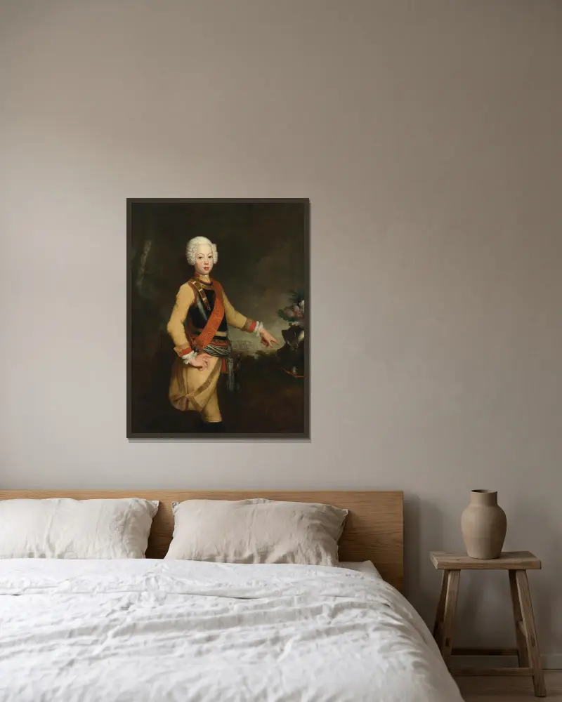 Prinz August Wilhelm von Preußen von Antoine Pesne gerahmt an einer Wand