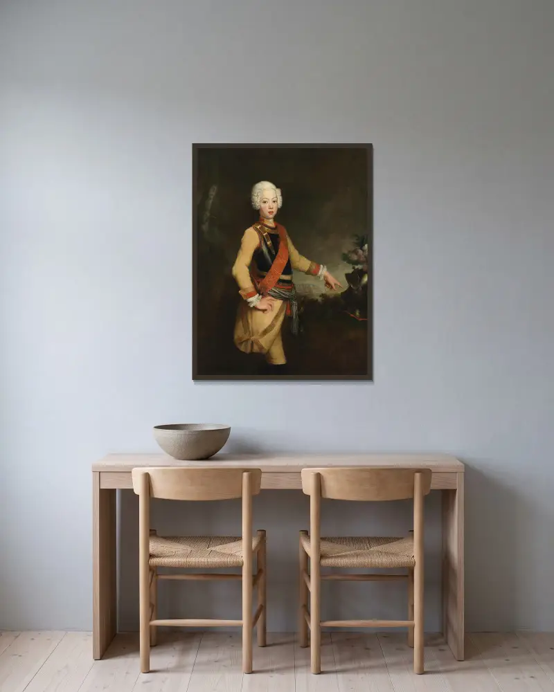 Prinz August Wilhelm von Preußen von Antoine Pesne gerahmt an einer Wand