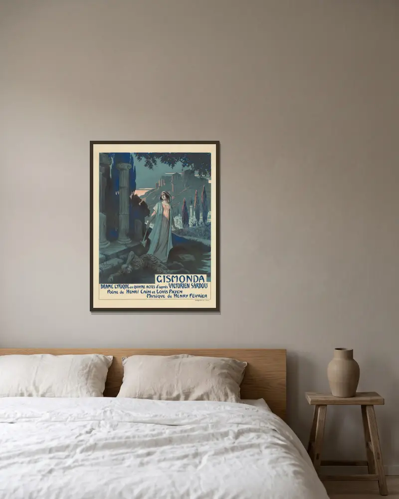 Gismonda, 1919 – nr 2 av Georges Antoine Rochegrosse inramad på en vägg