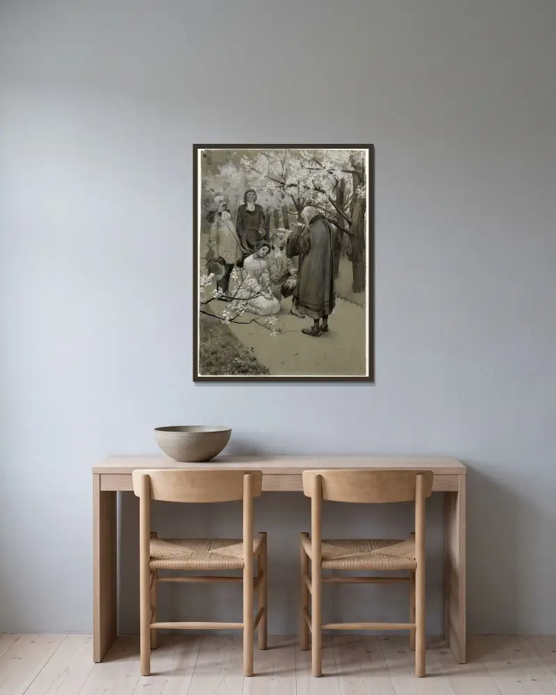 Požehnání, Georges Antoine Rochegrosse v rámu na stěně