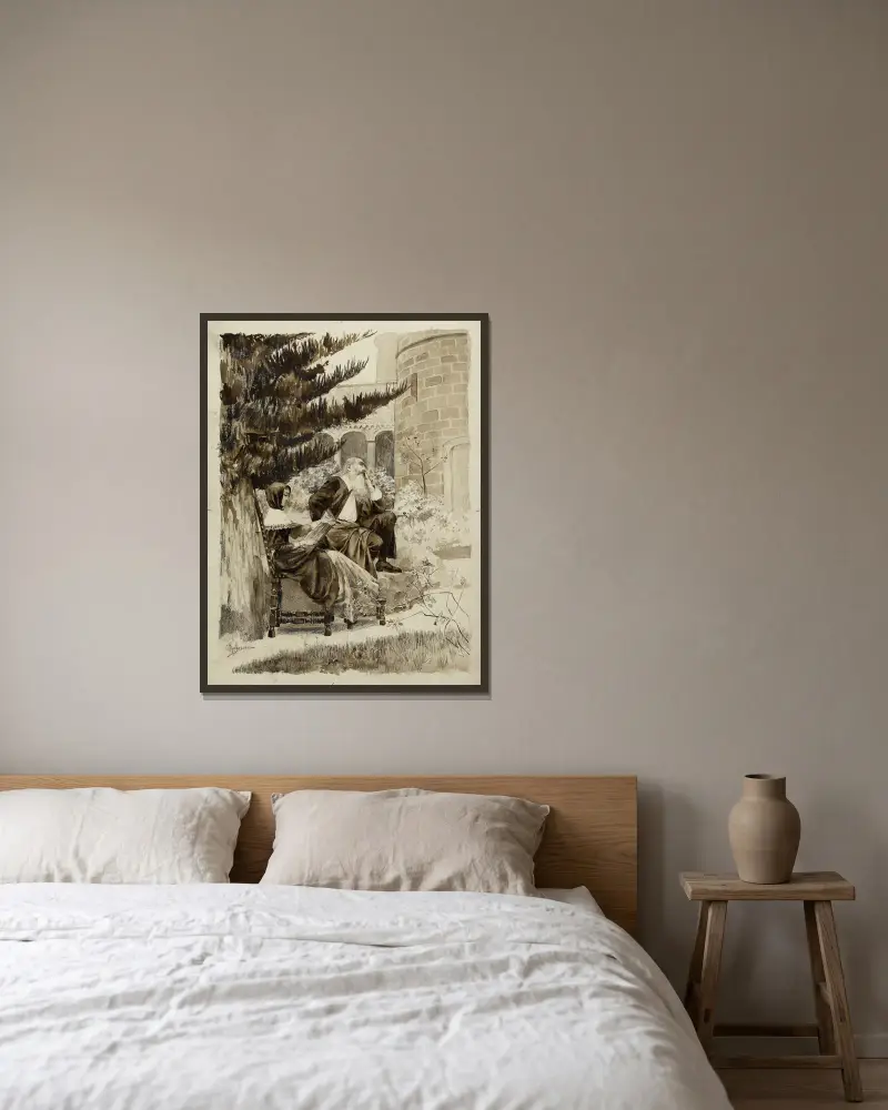 Schumacker und Ethel von Georges Antoine Rochegrosse gerahmt an einer Wand