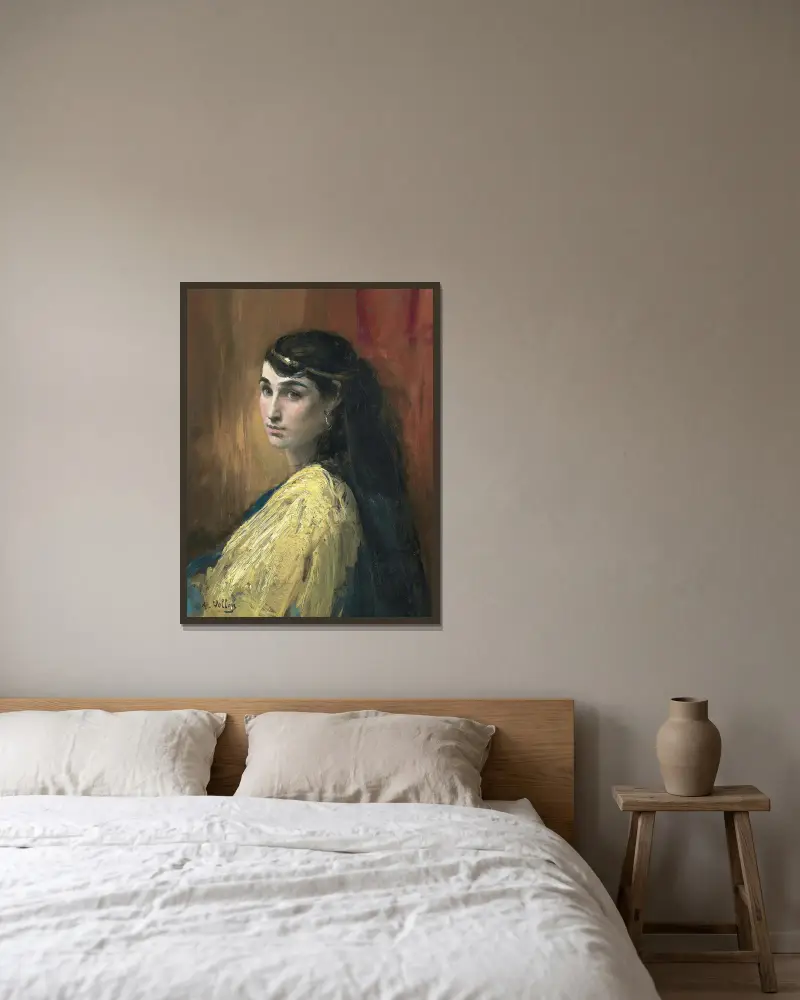 Die schöne Orientalin von Antoine Vollon gerahmt an einer Wand