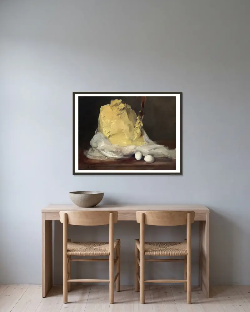 Smörkullen av Antoine Vollon inramad på en vägg