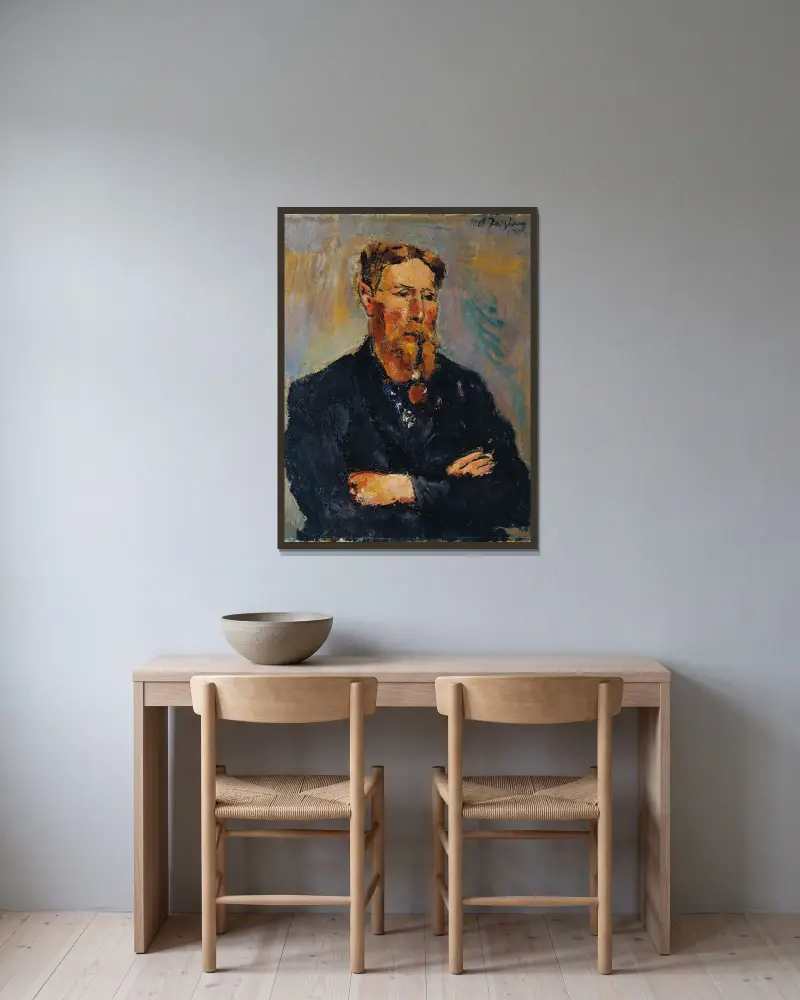 Der Maler Georg Christian Andersen av Anton Faistauer inramad på en vägg