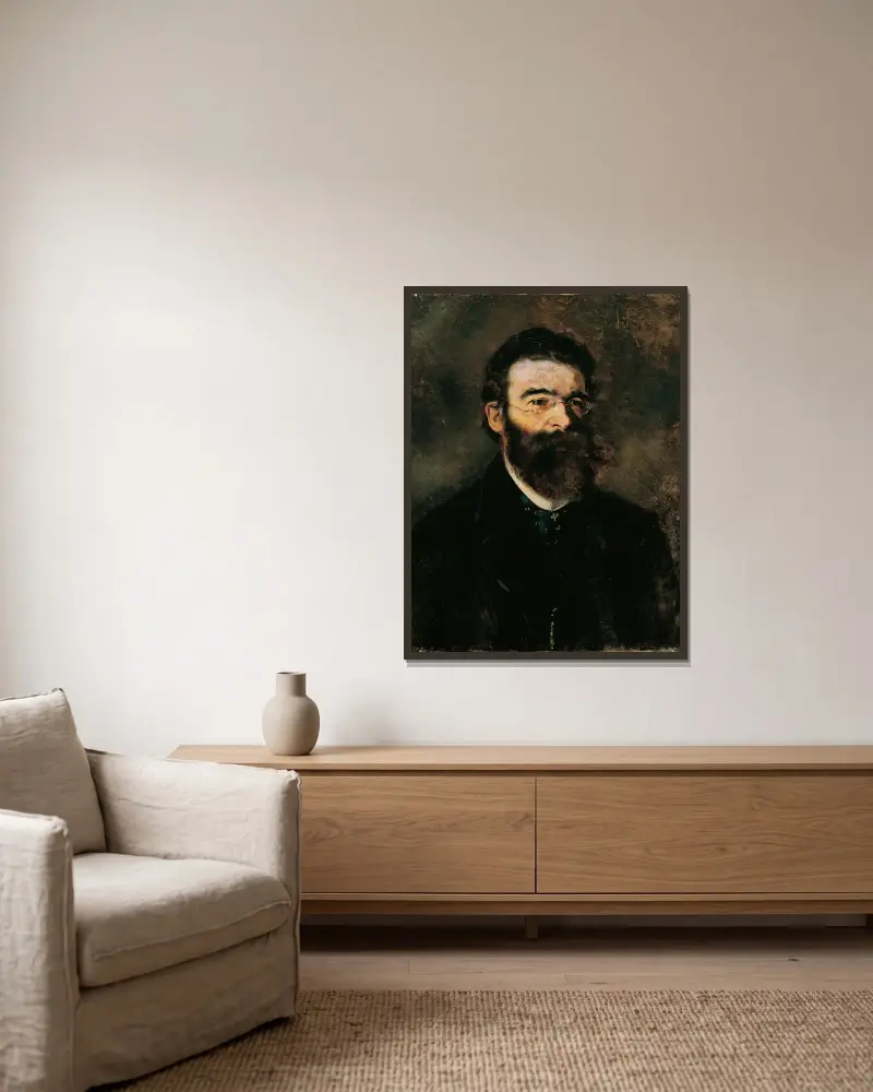 Der Internist Professor Samuel Stern von Anton Romako gerahmt an einer Wand