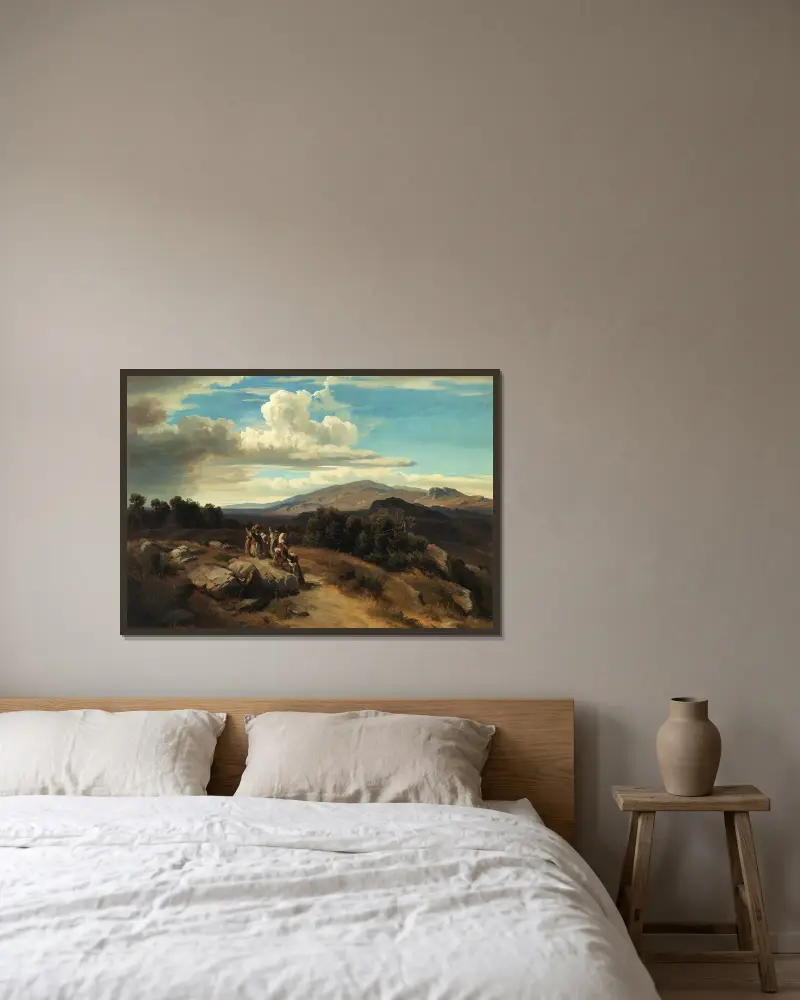 Spanische Landschaft av Anton Romako inramad på en vägg
