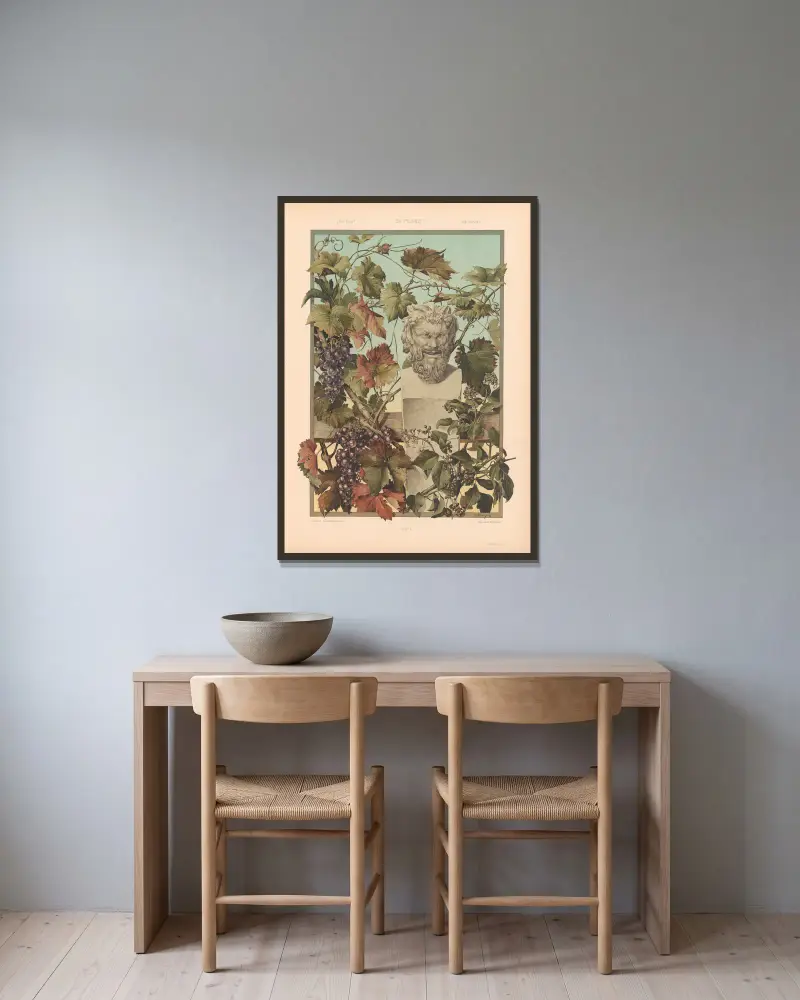 Die Pflanze in Kunst und Gewerbe, Tafel 143 von Anton Seder gerahmt an einer Wand