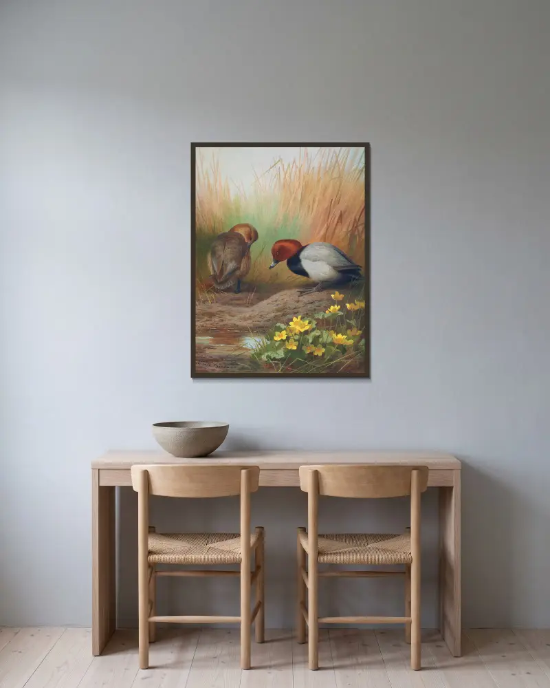 Tafelente von Archibald Thorburn gerahmt an einer Wand