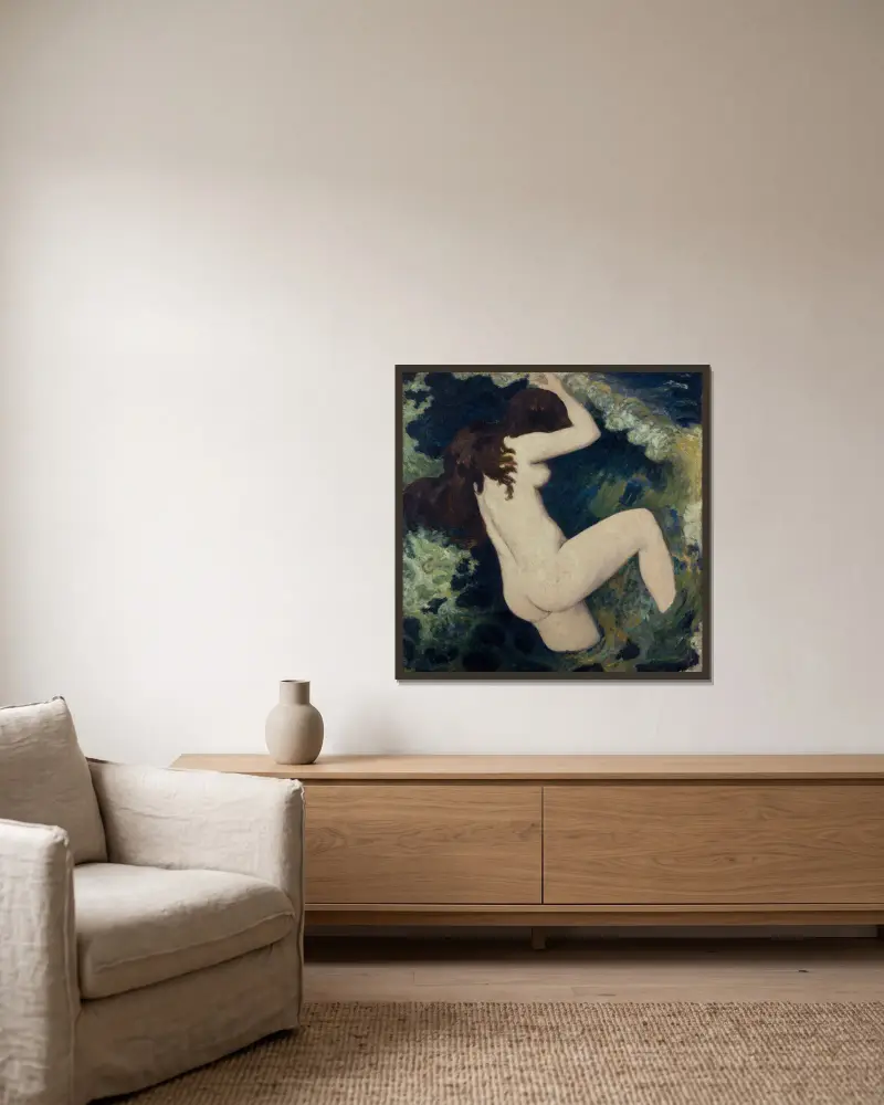 Die Welle von Aristide Maillol gerahmt an einer Wand