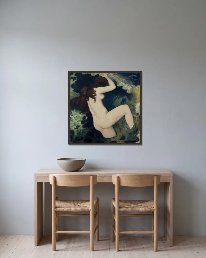 Die Welle von Aristide Maillol gerahmt an einer Wand