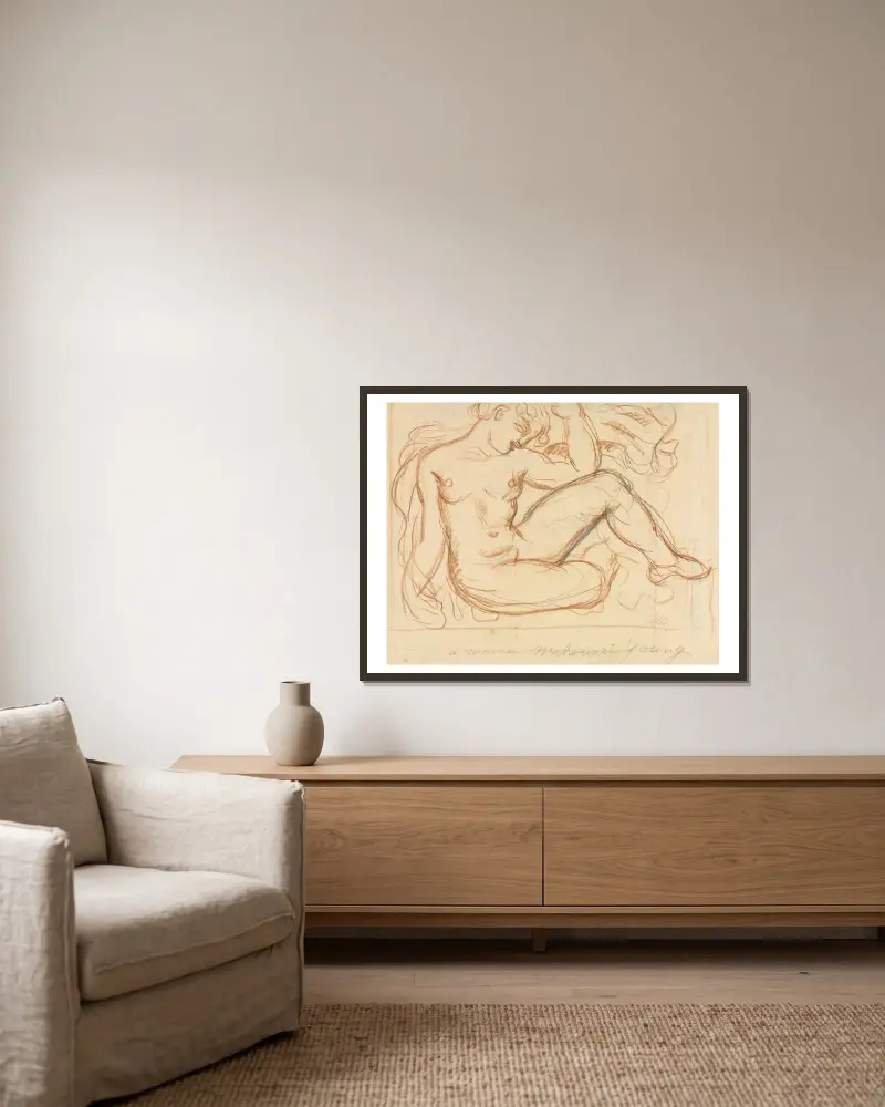 Aktstudie, Aristide Maillol v rámu na stěně