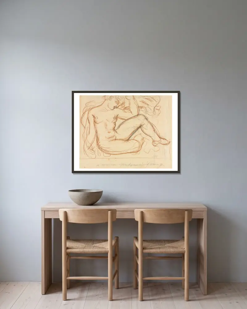 Aktstudie, Aristide Maillol v rámu na stěně