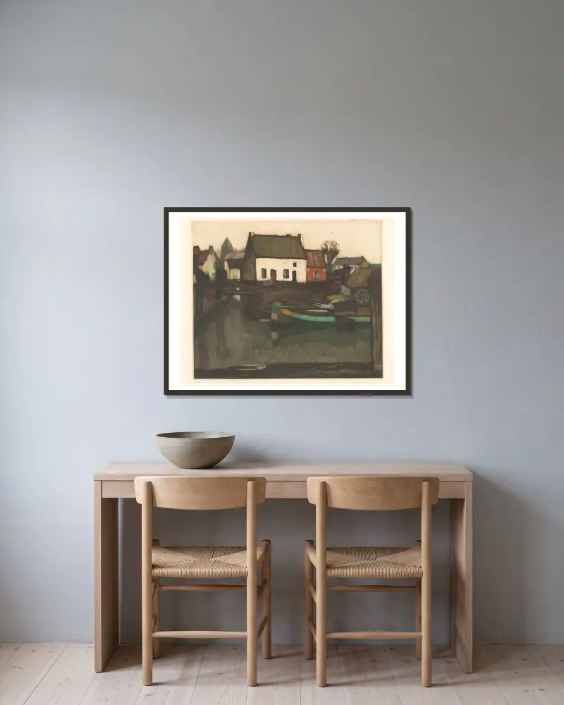 Bord du canal av Armand Apol inramad på en vägg