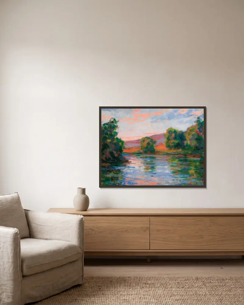 Am Wasser von Armand Guillaumin gerahmt an einer Wand