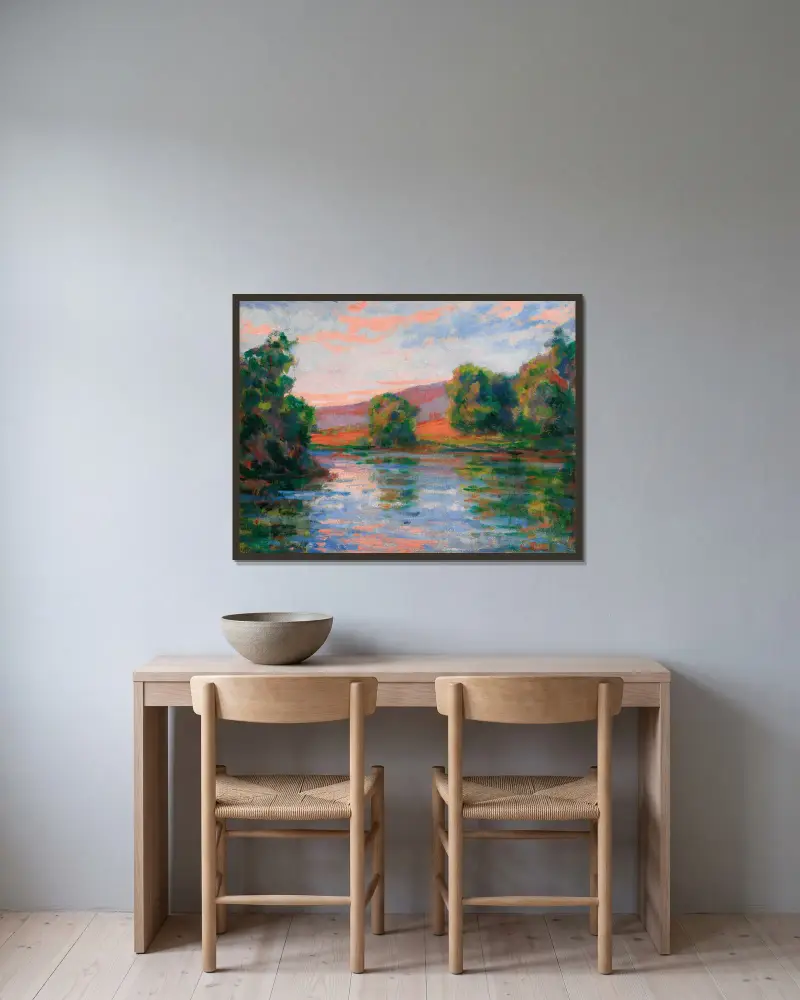 Am Wasser von Armand Guillaumin gerahmt an einer Wand