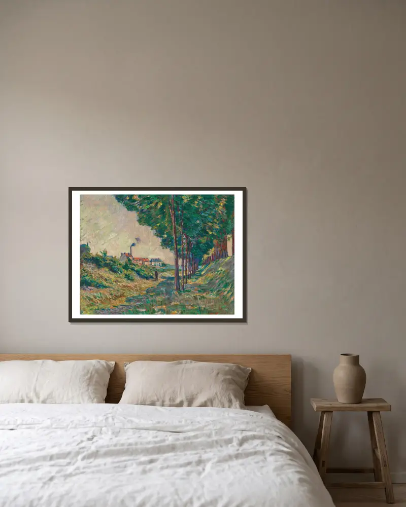 Der Treidelweg bei Charenton, Île-de-France von Armand Guillaumin gerahmt an einer Wand