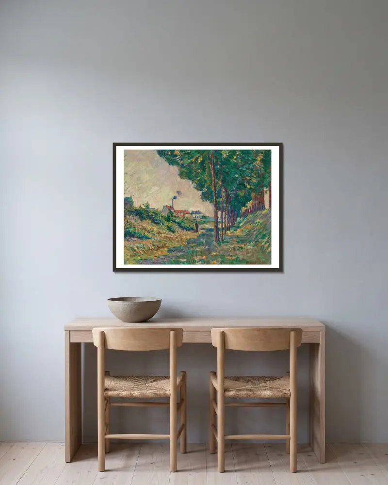 Der Treidelweg bei Charenton, Île-de-France von Armand Guillaumin gerahmt an einer Wand