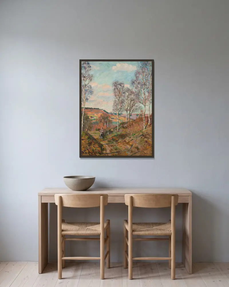 Der Weg ins Tal von Armand Guillaumin gerahmt an einer Wand